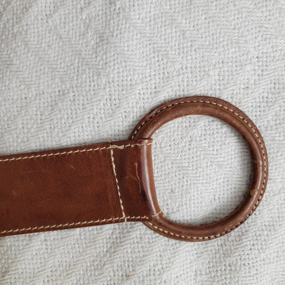 VTG The Limited NWOT Brown Italian Leather Wide‎ Waist Belt Medium O-Ring Boho